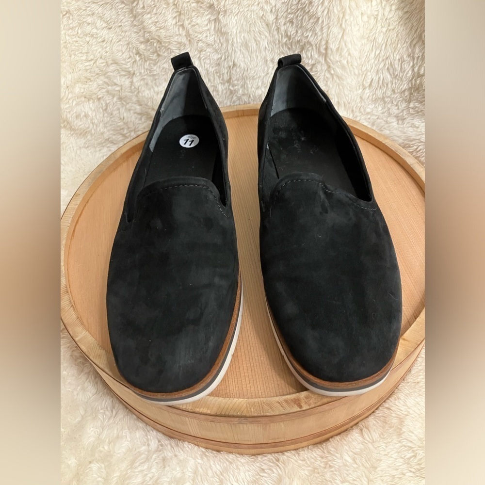 Caslon Hadley Black Suede Leather Loafer Slip-on Shoes Size 11 - Picture 2 of 9